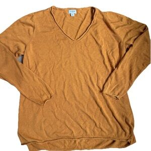 J Crew Linen Blend Beach Sweater Orange Style AO607 Women Size Medium Spring